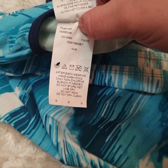 Nike blue white pattern tankini sz 12 - Picture 5 of 9